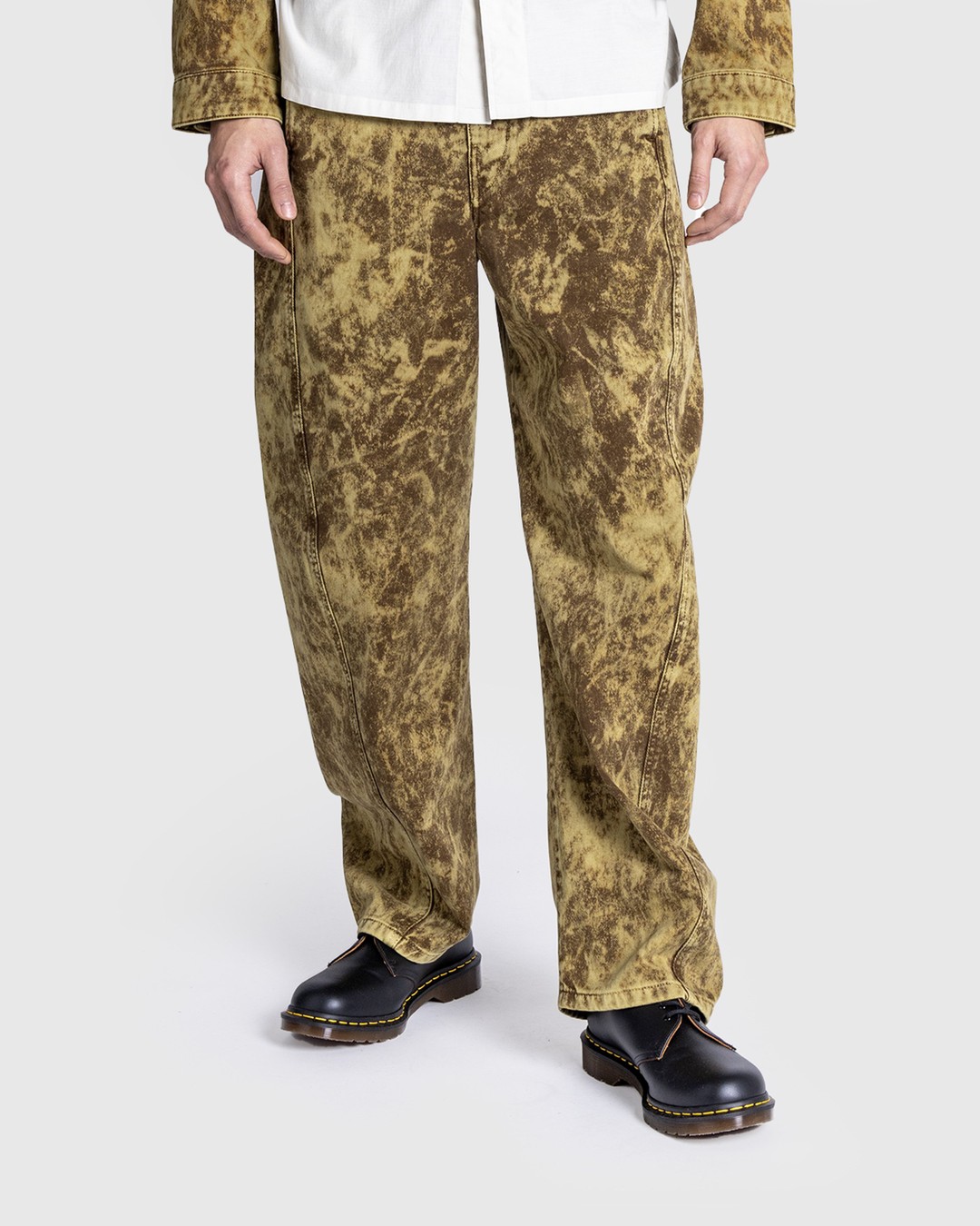 Lemaire Twisted Belted Pants Denim Acid Snow Bronze